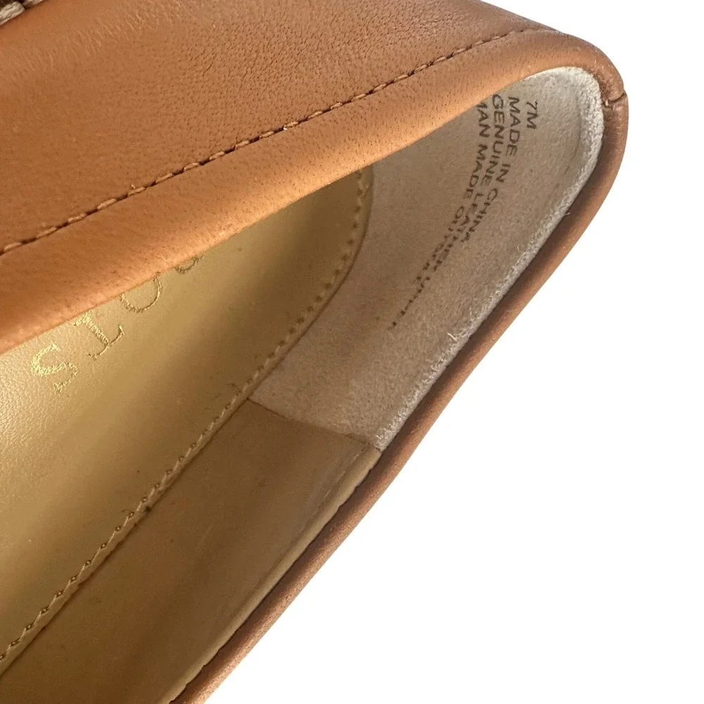 Talbots Tan Leather Bit Tassel‎ Lug Sole Loafers Women's Size 7M
